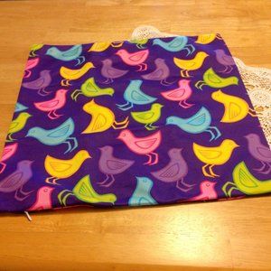 Colorful birdies on accent pillow cover